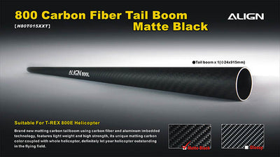Align T-Rex 800E Carbon Fiber Tail Boom (Matt Black) : H80T015XXT