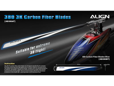 Align 380 Carbon Fiber Blades - Blue