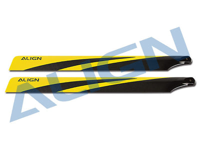 Align T-Rex 600N Carbon Fibre Blades (Black/Yellow)