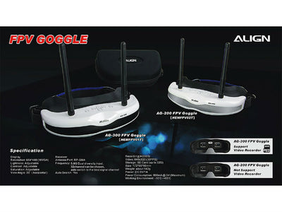 Align AG300 FPV Goggle w/DVR : HEMFPV01T