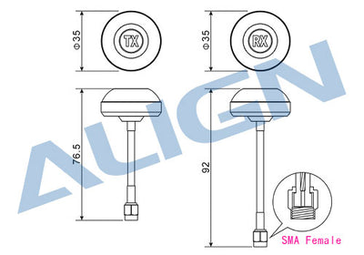 Align 5.8Ghz Circular Polarized Gain Antenna (Rx/Tx) : HEP00012T