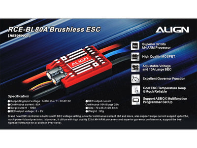Align RCE-BL80A Brushless ESC : HES08003T