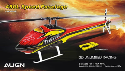 Align T-Rex 450L Speed Fuselage - Red/Yellow : HF4506T