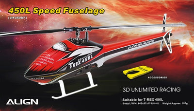 Align T-Rex 450L Speed Fuselage - Red &amp; White : HF4508T