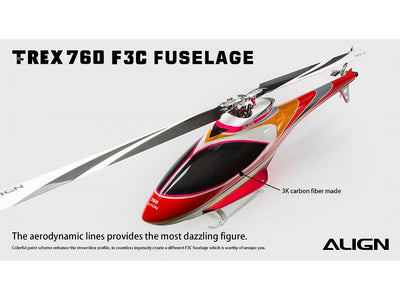 Align T-Rex 760 F3C Carbon Fiber Fuselage - Pink : HF7603T