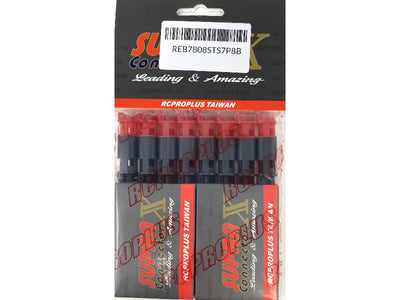 RCPROPLUS BATT 7mm Solderless Connector (8M,8F,Black,Red) : REB7808STS7P8B