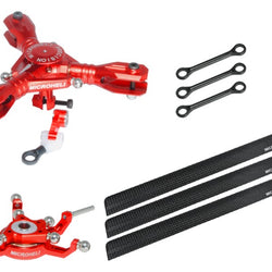 CNC Triple Carbon Fibre Blades Conversion Set (RED) - BLADE 230S / 230S V2 : MH-23V2101TBC