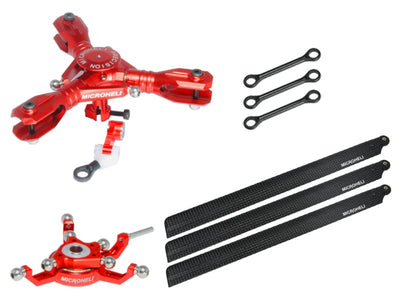 CNC Triple Carbon Fibre Blades Conversion Set (RED) - BLADE 230S / 230S V2 : MH-23V2101TBC