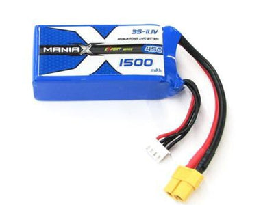 ManiaX 11.1V 1500mAh 45C Lipo Battery Pack : MX1500-3S-45