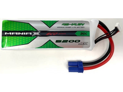 ManiaX 14.8V 5200mah 30C Lipo Battery Pack : MX5200-4S-30