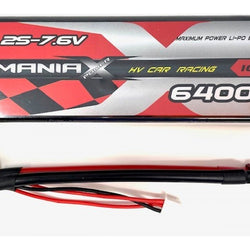 ManiaX 7.6V 6400mah 100C HV Car Lipo Pack : MX6400-2SHV-100