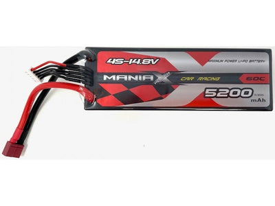 ManiaX 14.8V 5200mah 60C Car Lipo Pack : MX5200-4S-60C