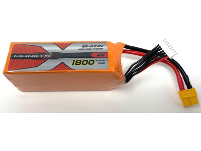 ManiaX 22.2V 1800mAh 80C Orange Lipo Pack : MX1800-6S-80