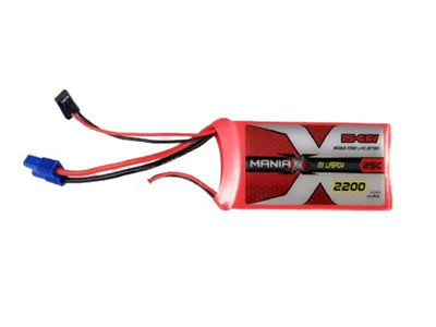 ManiaX 2200mAh 25C 2S 6.6V LiFePO4 : MX2200-2SL4-25RX