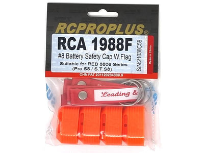 RCPROPLUS Battery Safety Cap with Flag Pro S8 (4 pcs) : RCA1988F