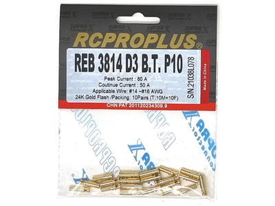 RCPROPLUS 3mm Connector Only (10M,10F) : REB3814D3BTP10