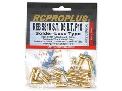RCPROPLUS PRO D5 5mm Solderless Connector Only  (10 Pairs) : REB5810STD5BTP10
