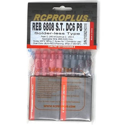 RCPROPLUS PRO 6mm Solderless (8M, 8F, Red/Black Housing) : REB6808STDC6P8