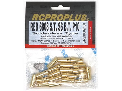 RCPROPLUS PRO S6 6mm Solderless Connector Only : REB6808STS6BTP10