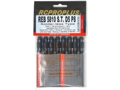 RCPROPLUS PRO D5 5mm Solderless (8M, 8F, Black Housing) : REB5810STD5P8