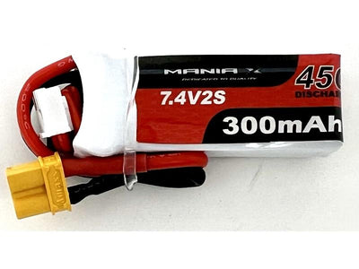 ManiaX 7.4v 300mah 45C Lipo w/XT30 : MX300-2-45