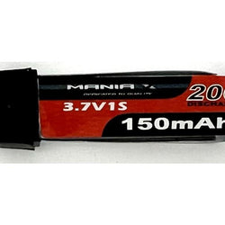 ManiaX 3.7v 150mah 20C Lipo w/MCX Plug : MX150-1-20