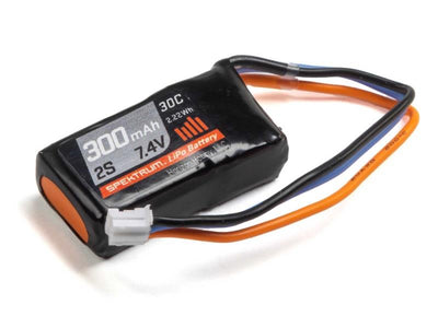 7.4V 300mAh 2S 30C LiPo Battery: PH : SPMX3002S30