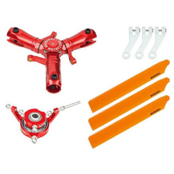 CNC Triple Orange Plastic Blades Conversion Set (RED) - OMP HOBBY M1 : MH-OMM1101TOR