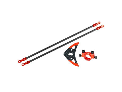 Aluminium/Carbon Fibre Tail Boom Support Set (RED) - BLADE INFUSION 180 : MH-I180123S