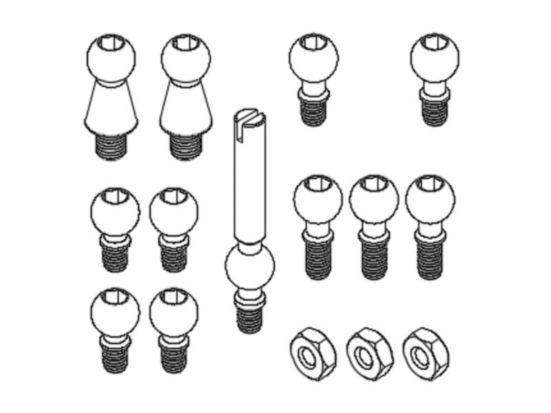Ball Joint Screw Set OMP M2 EVO OSHM2332 Midland Helicopters
