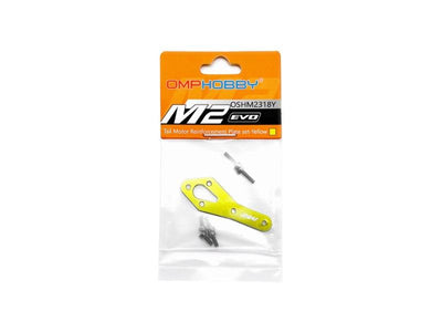 Tail Motor Reinforcement Plate Set (Yellow) - OMP M2 EVO : OSHM2318Y