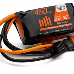 Spektrum 11.1V 450mAh 3S 50C LiPo Battery IC2 : SPMX4503SIC2