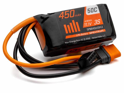 Spektrum 11.1V 450mAh 3S 50C LiPo Battery IC2 : SPMX4503SIC2