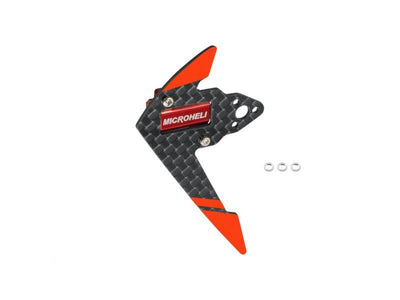 Aluminium Carbon Fibre Tail Motor Mount W/Fin Set (RED) - OMP Hobby M1/EVO : MH-OMM1125