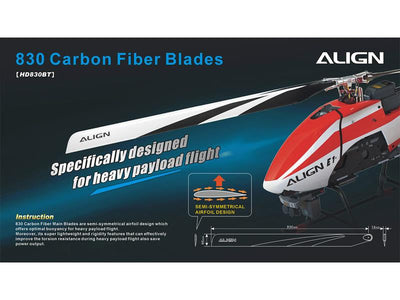 Align 830mm Carbon Fibre Blades : HD830BT