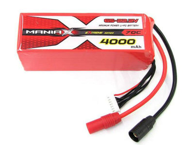 ManiaX 22.2V 4000mAh 70C Lipo Battery Pack : MX4000-6S-70