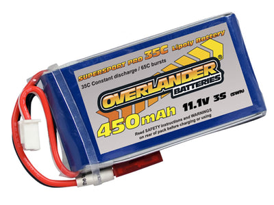 Overlander 450mAh 3S 11.1v 35C LiPo - Blade 180 CFX