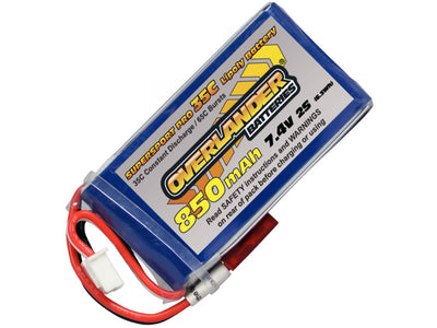 850mAh 2S 7.4v 35C LiPo Battery with BEC Connector