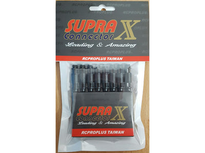 RCPROPLUS 4mm Connector (8M,8F,Black Housing,Orange Cap) : REB4812D4P4H8