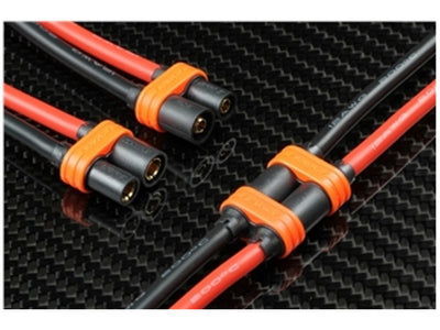 RCPROPLUS 4mm Connector (8M,8F,Black Housing,Orange Cap) : REB4812D4P4H8