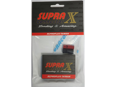 RCProPlus 4mm Car Connector with Alu Housing Black/Red : REB4812RC4AL