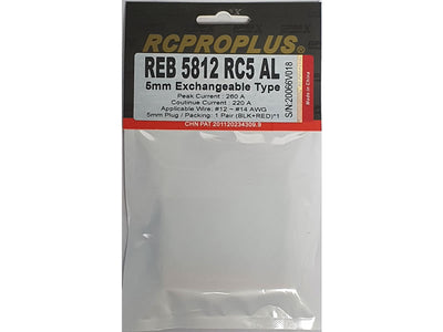 RCProPlus 5mm Car Connector with Alu Housing Black/Red : REB5812RC5AL