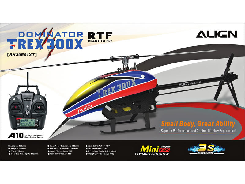 Align T-Rex 300X RTF SUPER COMBO (RH30E03XT) - Midland Helicopters