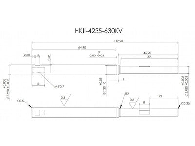 Scorpion HKII-4235-630kv Shaft Kit XL (6mm 50mm) : SC-HKII_4235_630_XL
