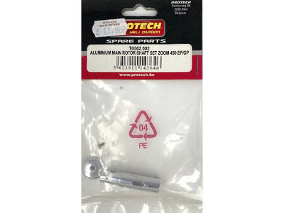 ALUMINIUM MAIN ROTOR SHAFT SET ZOOM 450 EP/GP