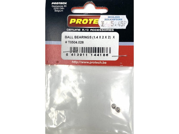BALL BEARINGS (1.4 X 2 X 2) X 2PCS : T0504.026 - Midland Helicopters
